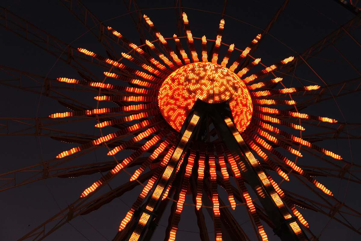 christmas market in berlin ferris wheel with lights amusement park
